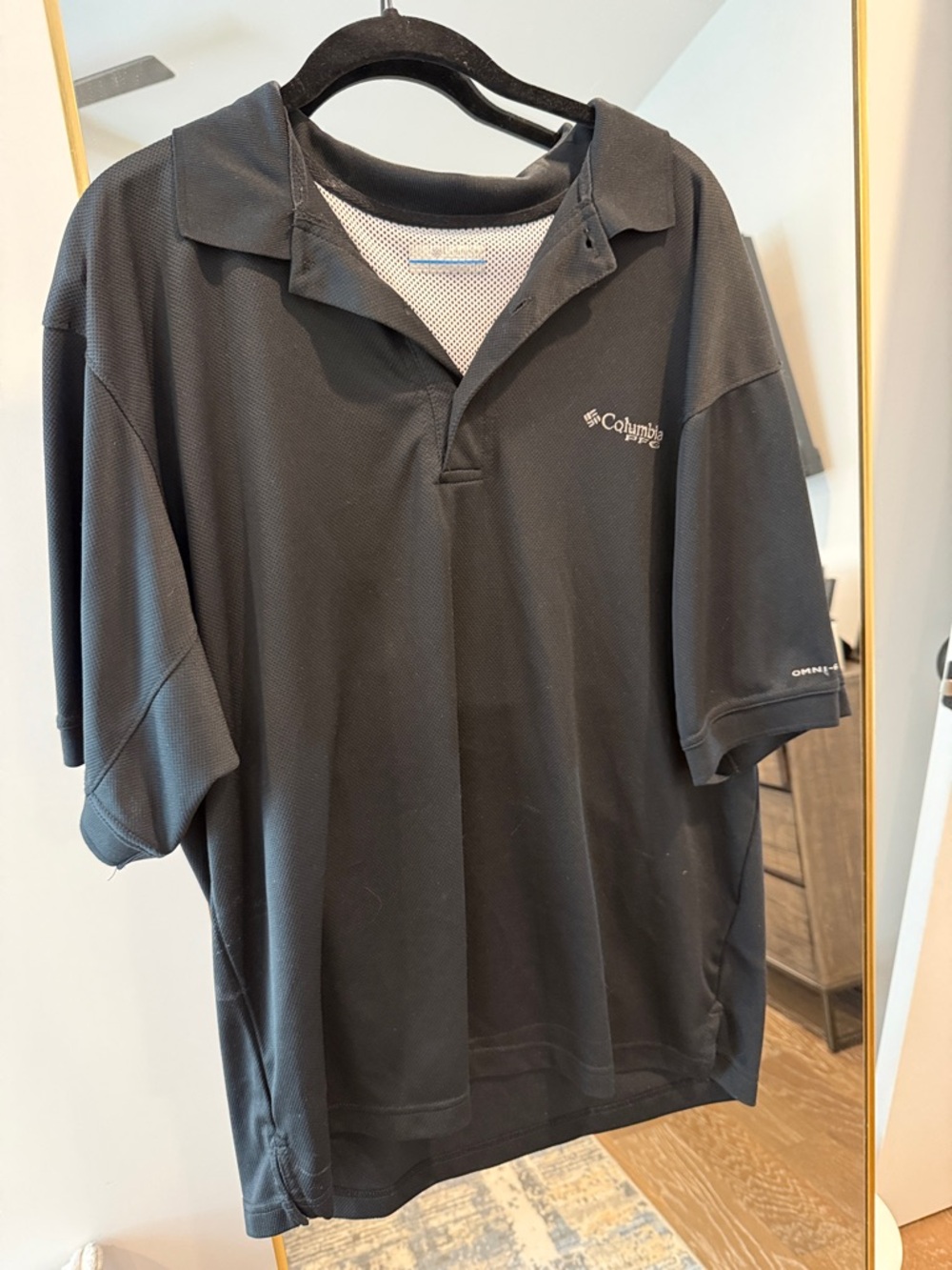 Columbia PFG Men's Black Performance Polo with Micro-Mesh Lining